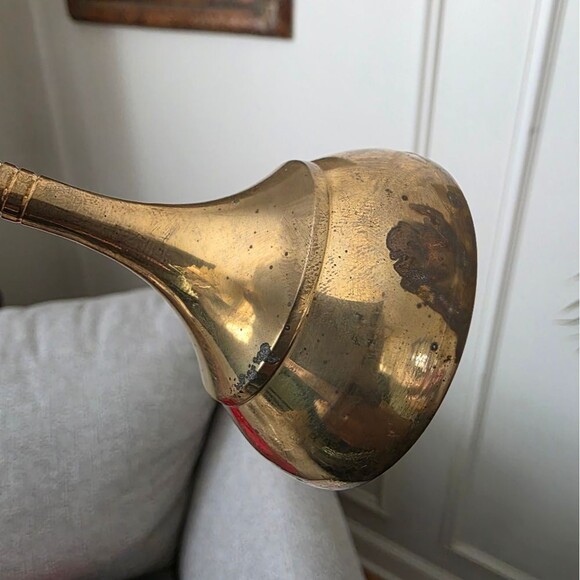 Vintage Brass Candle Holder Voltive Tea Heart Shape Punch Goblet Style 5.5'H - Picture 4 of 7